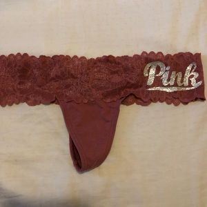 VS PINK begonia sparkly thong xsmall